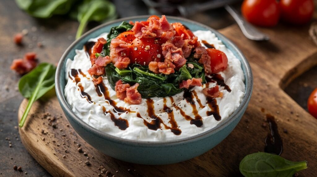 savory cottage cheese bowl